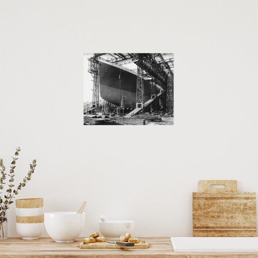  RMS Titanic op scheepswerf poster 16 x 20 inch (Keuken)
