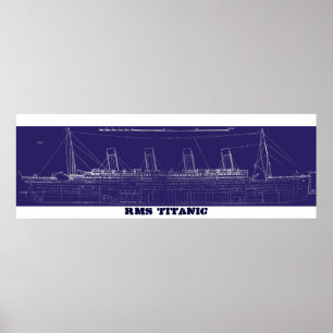 RMS Titanic Original Blueprint, verbeterd voor kle Poster
