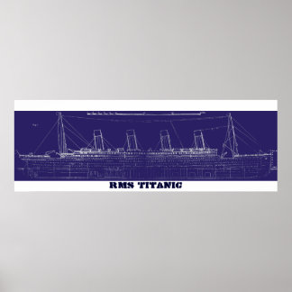 RMS Titanic Original Blueprint, verbeterd voor kle Poster