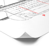 RMS Titanic Passenger Liner Side Uitzicht Poster (Hoek)