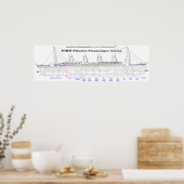 RMS Titanic Passenger Liner Side View Poster (Cuisine)
