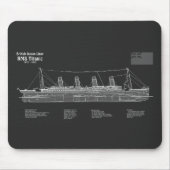 RMS Titanic Ship Blueprint Plans PBD Muismat (Voorkant)