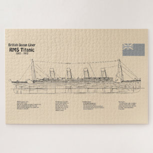 RMS Titanic Ship Blueprint Plans SD Legpuzzel