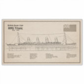 RMS Titanic Ship Blueprint Plans SD Sticker (Voorkant)