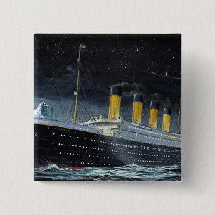 RMS Titanic Vierkante Button 5,1 Cm