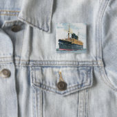 RMS Viceroy of India Vierkante Button 5,1 Cm (In situ)