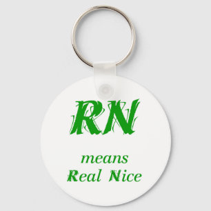 RN betekent Echt Nice (groen) Sleutelhanger