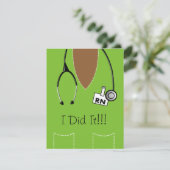 RN Black Nurse Graduation Invitation Scrub Lime #9 (Debout devant)