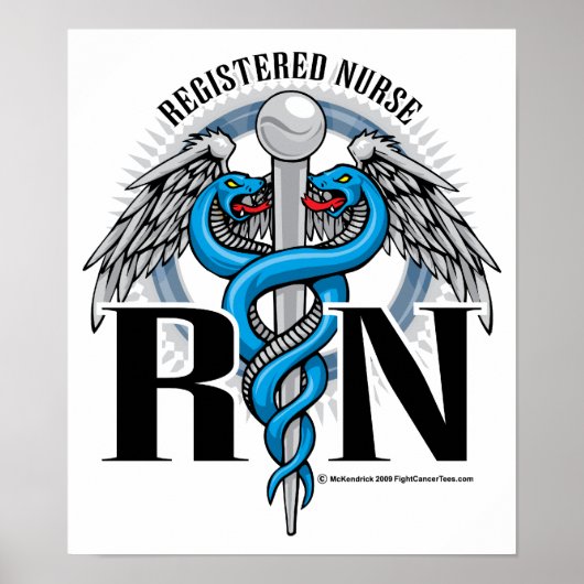 RN Caduceus Blue Poster (Voorkant)