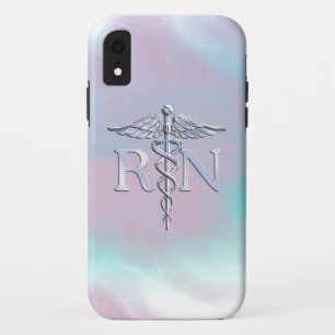RN Caduceus Medical Moeder Pearl Decor iPhone XR Hoesje