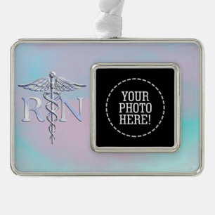 RN Caduceus Medical Moeder Pearl Decor Verzilverd Kader Ornament