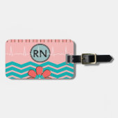 RN Chevron Pattern Pink en Blue Bagagelabel (Voorkant horizontaal)