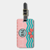 RN Chevron Pattern Pink en Blue Bagagelabel (Voorkant verticaal)