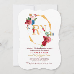RN Floral Invitation Kaart