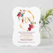 RN Floral Invitation Kaart (Staand voorkant)