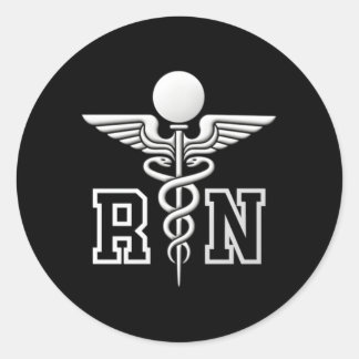 Rn geregistreerd verpleegkundige Caduceus medisch Ronde Sticker