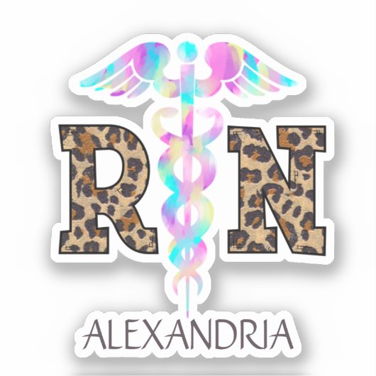 RN geregistreerde luipaard Sticker (Voorkant)