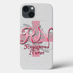 RN Geregistreerde Verpleegster, Roze Kruis Swirls iPhone 13 Hoesje