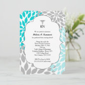 RN Infirmière cérémonie d'épingle invitations turq (Debout devant)