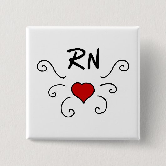 RN Love Tattoo Vierkante Button 5,1 Cm (Voorkant)