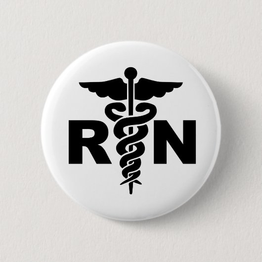 RN medisch symbool Ronde Button 5,7 Cm (Voorkant)