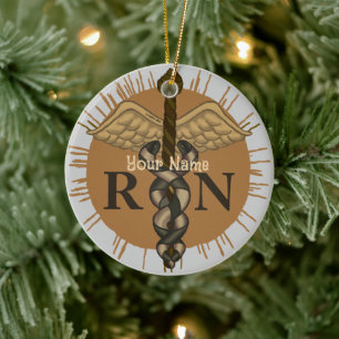 RN Nurse Caduceus-Ornament Keramisch Ornament