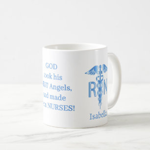 RN Nurse Gift - Personaliseren - Blauw Koffiemok