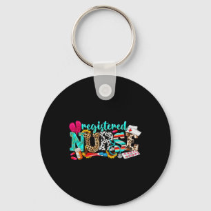 Rn Nurse Leopard Print Registered Nurse Nursing SC Sleutelhanger