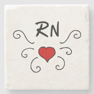 RN Nurse Love Tattoo Stenen Onderzetter