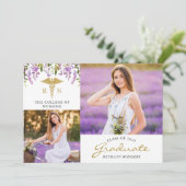 RN Nursing Floral Graduation 3 Faire-part photo (Debout devant)