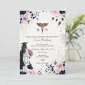 RN Nursing Graduation Invitation | BSN Nurse Party Kaart (Staand voorkant)