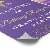 RN Nurzing Afstuderen Paars Gold Glitter Foto Poster (Hoek)