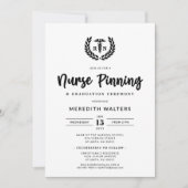 RN Pinning Ceremony en Nursing School Afstuderen Kaart (Voorkant)