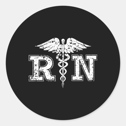 RN Registered Nurse Ronde Sticker (Voorkant)
