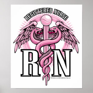 RN Roze Caduceus Poster