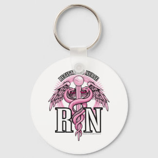 RN Roze Caduceus Sleutelhanger