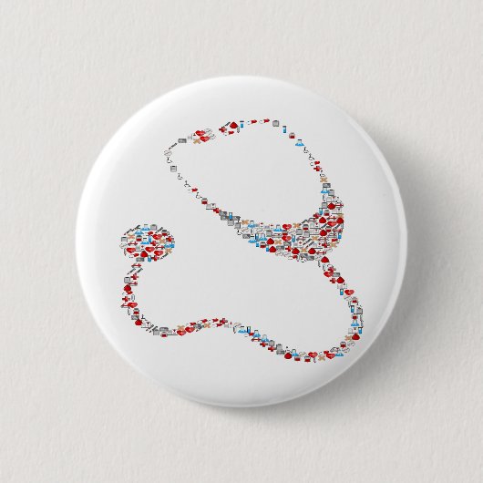 RN Stethoscoop Ronde Button 5,7 Cm (Voorkant)