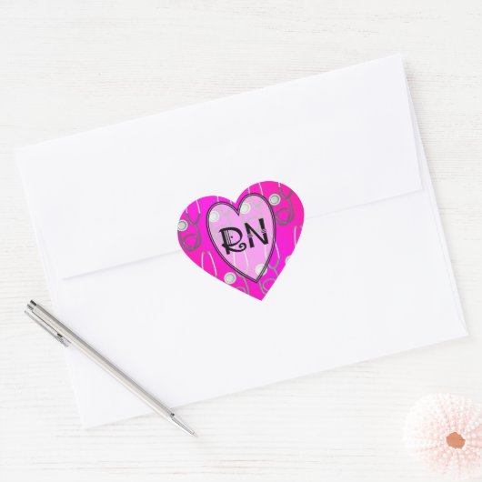 RN Stethoscoopontwerp Hart Sticker (Envelop)