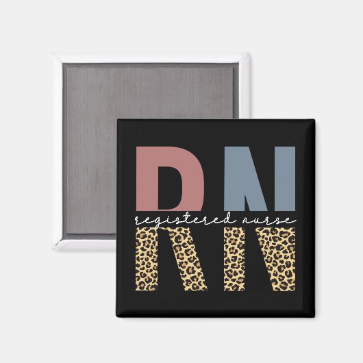 Rn.t. geregistreerd zuster Cheetah Print Afstudere Magneet (Voorkant / Achterkant)