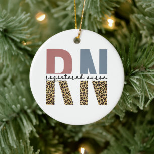 Rn.v.t. geregistreerd zuster Cheetah Print Zurse A Keramisch Ornament