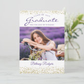 RN verpleegkunde afstudeerfoto met paarse bloemen  Kaart (Staand voorkant)