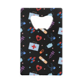 RN Verpleegkundige Student | Arts Medisch Patroon Kredietkaart Flessenopener (Voorkant)