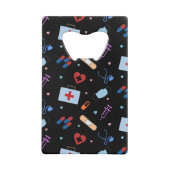 RN Verpleegkundige Student | Arts Medisch Patroon Kredietkaart Flessenopener (Achterkant)