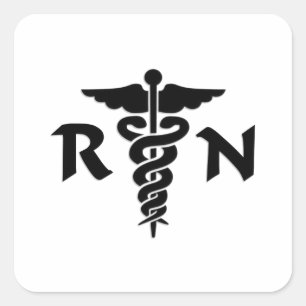 RN Verpleegkundigen Medisch symbool Vierkante Sticker