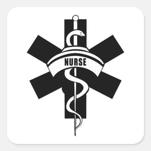 RN Verpleegkundigen Medisch symbool Vierkante Sticker (Voorkant)