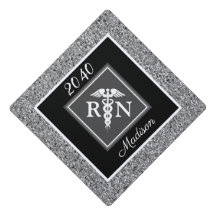 RN Verpleegschool Silver Glitter Gepersonaliseerd
