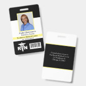 RN Verpleegster Naam Foto Badge Scanner Code (Voor- en achterkant)