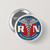RN verpleegster Ronde Button 5,7 Cm (Voorkant /achterkant)