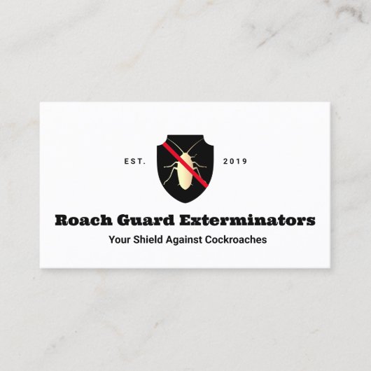 Roach Exterminator ongediertebestrijding Visitekaartje (Voorkant)