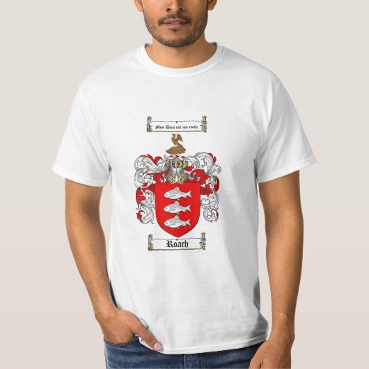 Roach Family Crest - Roach Coat of Arms T-shirt (Voorkant)